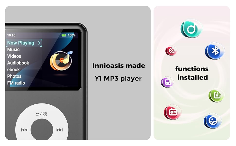 mp3 player with bluetooth digital music mp3 player ebook innioasis y1 andorid mp3 portable mini
