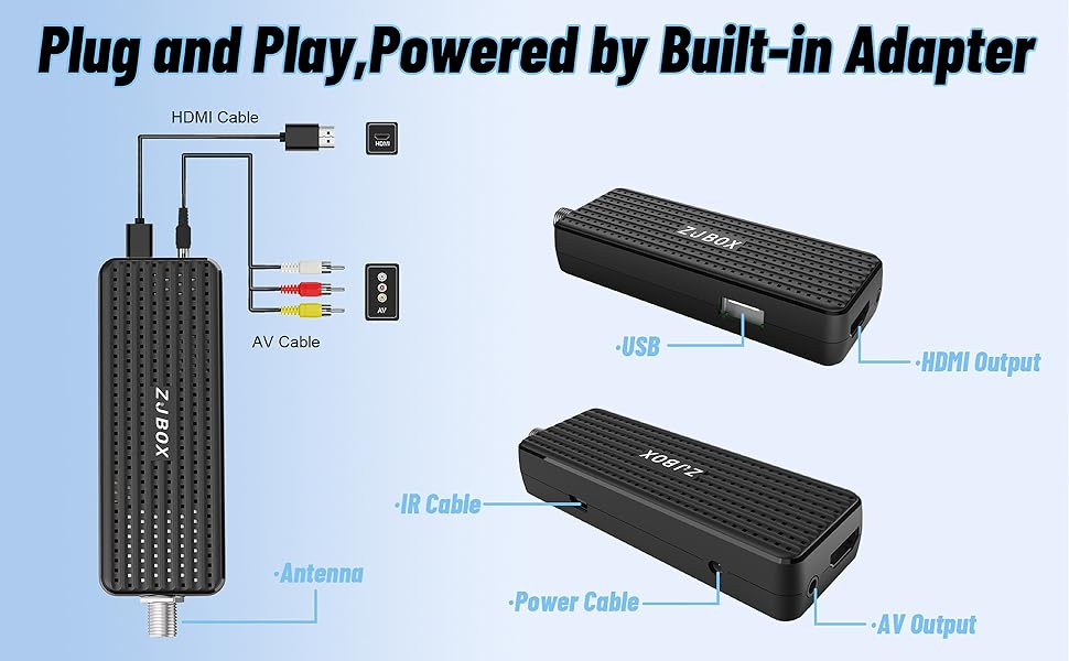 Plug and Play,Powered by Built-in Adapter
