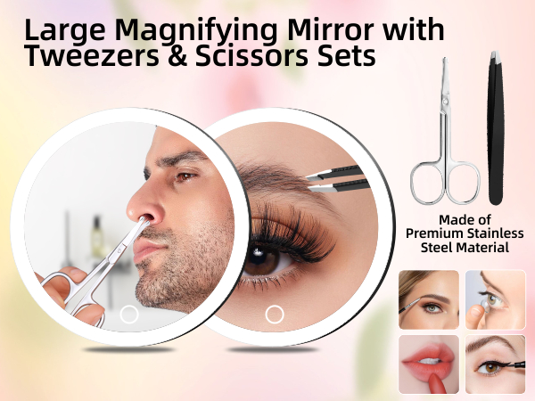 magnifying mirror with light