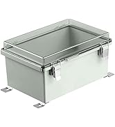 LeMotech ABS Junction Box Hinged Clear Cover Stainless Steel Latch IP67 Waterproof Enclosure with...