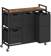 HOOBRO Laundry Sorter with 4 Section, 39 Gal. (147 L) Laundry Hamper with Wheels, Rolling Laundry...