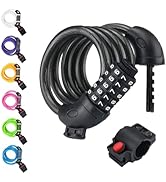 NDakter Bike Lock, 4 Feet Bike Locks Cable, High Security 5 Digit Resettable Combination Coiling ...