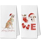 ChissNook Christmas Whippet Kitchen Towels, Whippet Dog Lover Gifts Dish Towels for Kitchen, Holi...