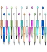 PASISIBICK Plastic UV Beadable Pens, Bead Pens for DIY PPL Gift with Shaft Black Ink, 18 Pieces