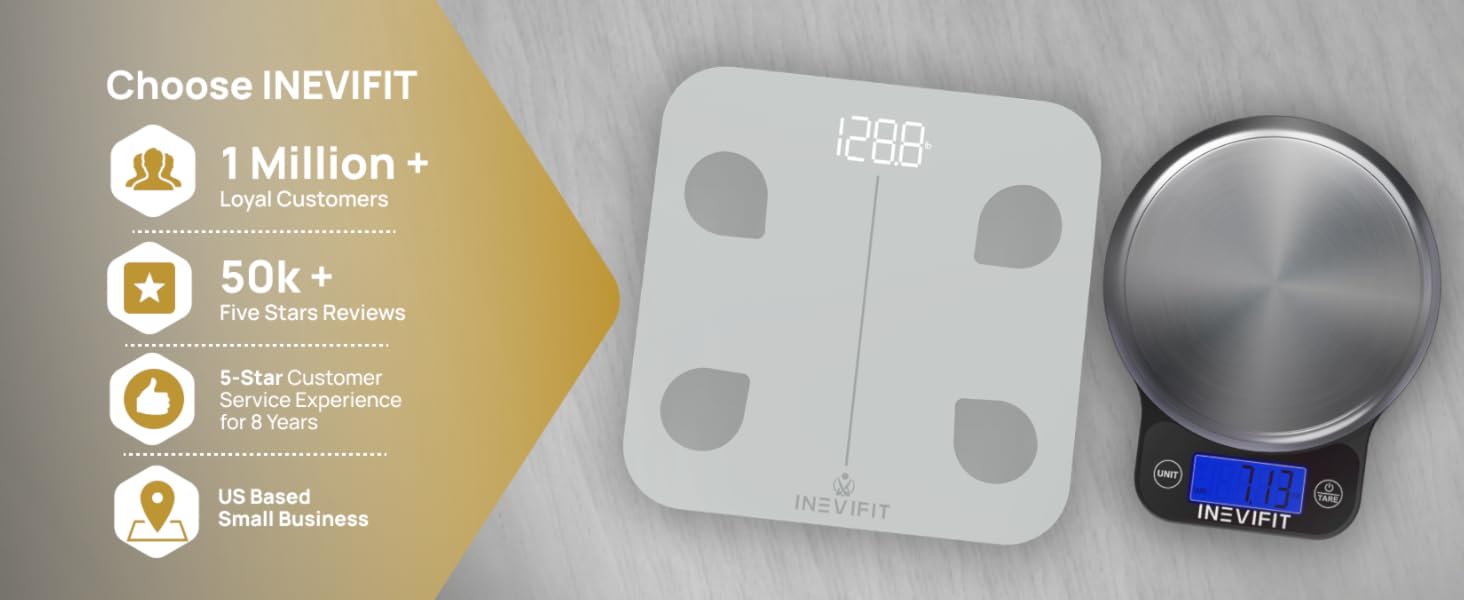 I-BF003S - INEVIFIT - Best Smart Body Fat Scale - Premium A+