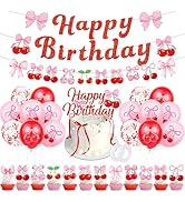 Cherry Birthday Decorations, Cherry Themed Party Decor Summer Funny Fruit Cherries Party Supplies...