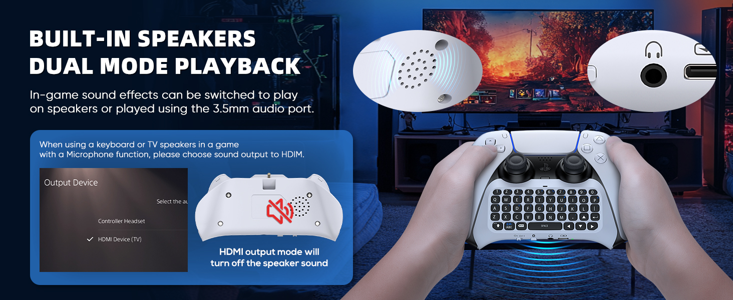 Built-in Speaker&amp;3.5MM Audio Jack for PS5/PS5 Pro Voice Chat Board