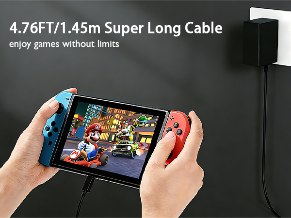 Black Fast Charger Compatible with Nintendo Switch