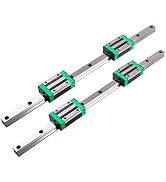 ANWOKIT Linear Guide Rail kit 2Pcs HGR20-500mm Linear Slide Rails with HGH20CA Carriage Bearing B...
