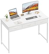 WOHOMO Small Computer Desk with 3 Drawers, 47.2 Inch Vanity Desk with Storage, Home Office Desk f...