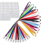 YOUOWO 12 Pack Lanyard with Badge Holders Neck Office Lanyards for id Holder 12 Colors ID Badges ...