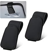 Jeyoon 2 PCS Sunglasses Holders for Car Visor, Magnetic Leather Eyeglass Hanger Clip for Car Viso...