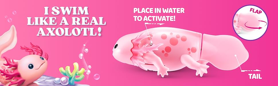 Pet Alive, Axolotl, Robot Pet,Robotic Axolotl, Robotic Toy, Bath Toy, Salamander