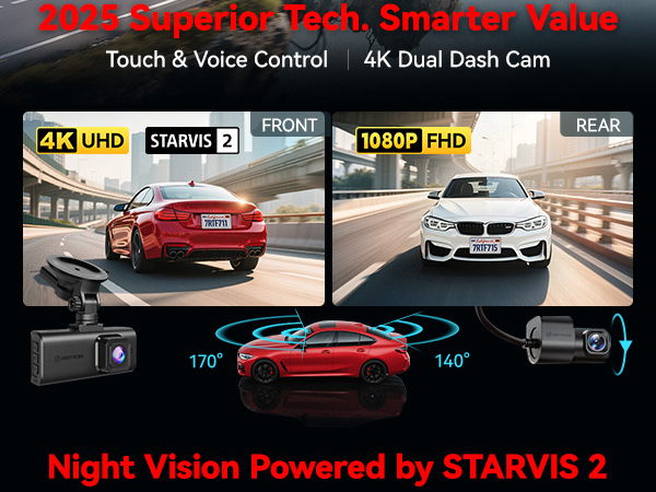 car camera - dash cam front and rear