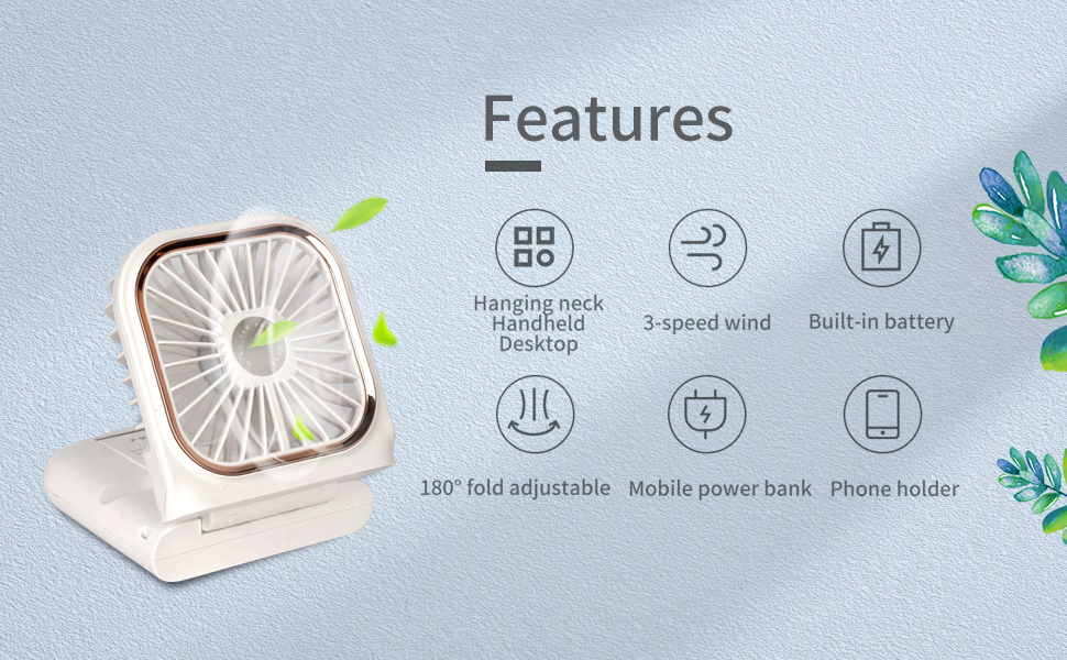 power bank fan travel fan personal fan desk phone holder fan makeup fan lanyard cute folding fans