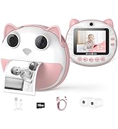 HelloBaby Instant Print Camera for Kids, 3.2'' IPS Screen Kids Instant Cameras, 1080P HD Digital ...