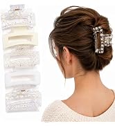 Bphne 5 Pack Hair Clips for Women, Rectangle Hair Claw Clips for Thin Thick Curly Hair, Matte Jaw...