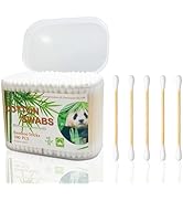 900pcs Bamboo Cotton Swabs,Double-tips Wooden Ccotton Buds For Daily Cleaning 300count(Pack of 3)