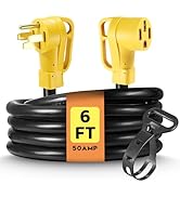 50 Amp RV/EV Extension Cord 6 FT Outdoor with Grip Handle, Flexible Heavy Duty 6/3+8/1 Gauge STW ...