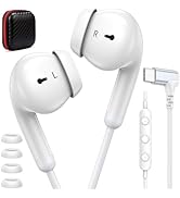 USB C Headphones Wired for iPad Air, 90° Right Angle Type C Earphones with Mic Stereo in Ear Wire...