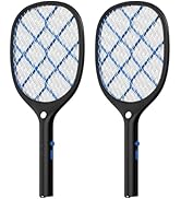 YISSVIC Electric Fly Swatter Bug Zapper Racket 4000V Rechargeable Mosquito Killer with LED Light ...
