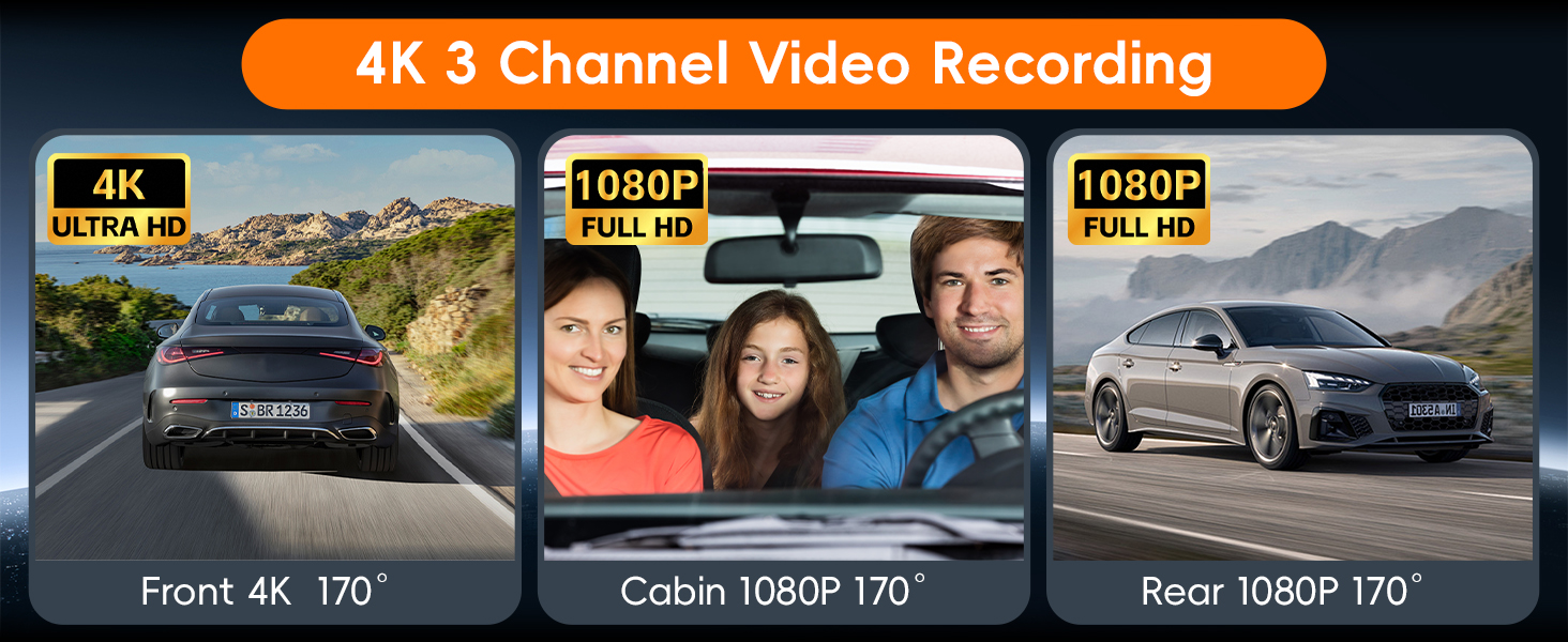 3 channel dash cam