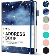 Taja Address Book with Alphabetical Tabs,Hardcover Address Book Large Print for Record Contacts, ...