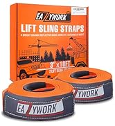 2Packs 3”x10Ft Super Sturdy Lift Sling Straps 25000 Lbs Breaking Load Capacity Heavy Duty Lifting...