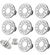 [Upgraded] 8 Sets Jean Buttons pins No Sew Instant 17mm Replacement Button Adjustable Pants Butto...