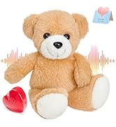 CozyWorld 12" Heartbeat Recordable Teddy Bear,Voice Recorder Plush Toy Stuffed Animal Soft Fuzzy ...