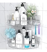 Orimade Corner Shower Caddy Stainless Steel with Hooks Wall Mounted Bathroom Shelf Storage Organi...