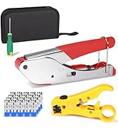 Hiija Coax Cable Crimper Tool Kit with Wire Stripper, Screwdriver &amp; Tool Bag – Includes 20 F Conn...