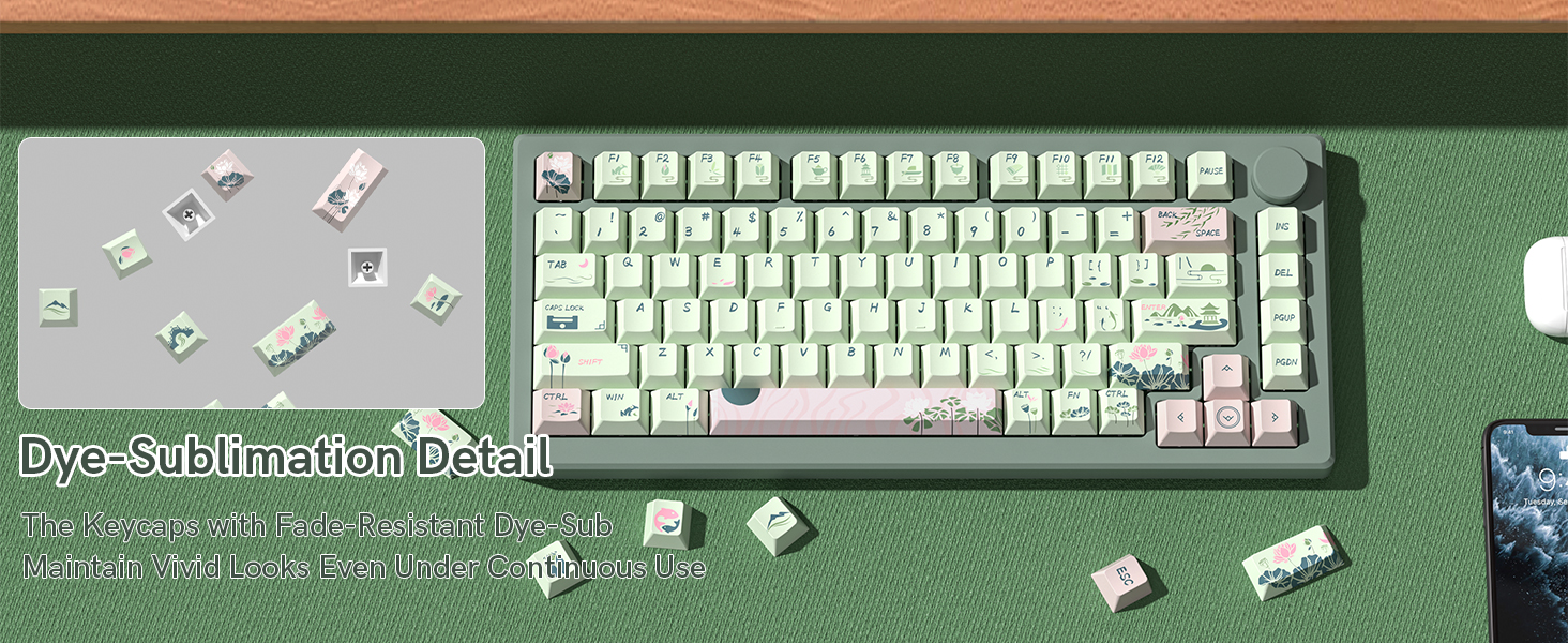 The Keycaps with Fade-Resistant Dye-Sub Maintain Vivid Looks Even Under Continuous Use
