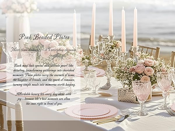 pink plastic plates