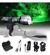 VASTFIRE 350 Yard LED Green Flashlight Kit - Hog Predator Long Range Night Hunting Light - Dual P...