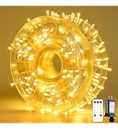 JMEXSUSS 400 LED String Lights Indoor Outdoor Waterproof, 132 ft Warm White Christmas Lights Plug...