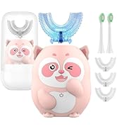 Geacker Kids Electric Toothbrush, U Shaped Toothbrush Kids Sonic Automatic Brush with 5 Brush Hea...