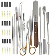 22 PCS Science Lab Micro Spatula Tweezer Sampler Set, Stainless Steel MutliPurpose Laboratory Sam...