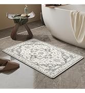 Mecko Bath Mat, Ultra Absorbent Quick Dry Bathroom Floor Mats-Rubber Non-Slip Thin Bathroom Rug F...
