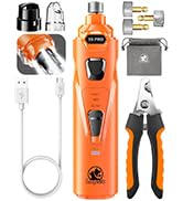 Dog Nail Grinder with 2 LED Lights Powerful 2 Speeds Super Quiet Dog Nail Trimmers with 3 Grindin...