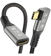 Angusplay USB C Thunderbolt 4 Extension Cable 40Gbps, Right Angle Male to Famale Extender Cord 90...