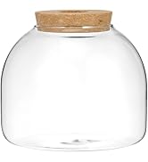 Milisten Glass Plant Terrarium, Cork Glass Micro Landscape Terrarium, Fish Bowl Vase Container, J...