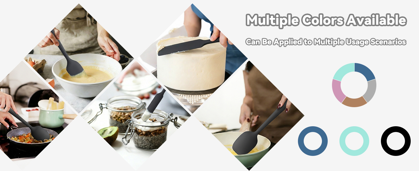 Large silicone spatula make the silicone kitchen utensils set ideal for high heat cooking and baking