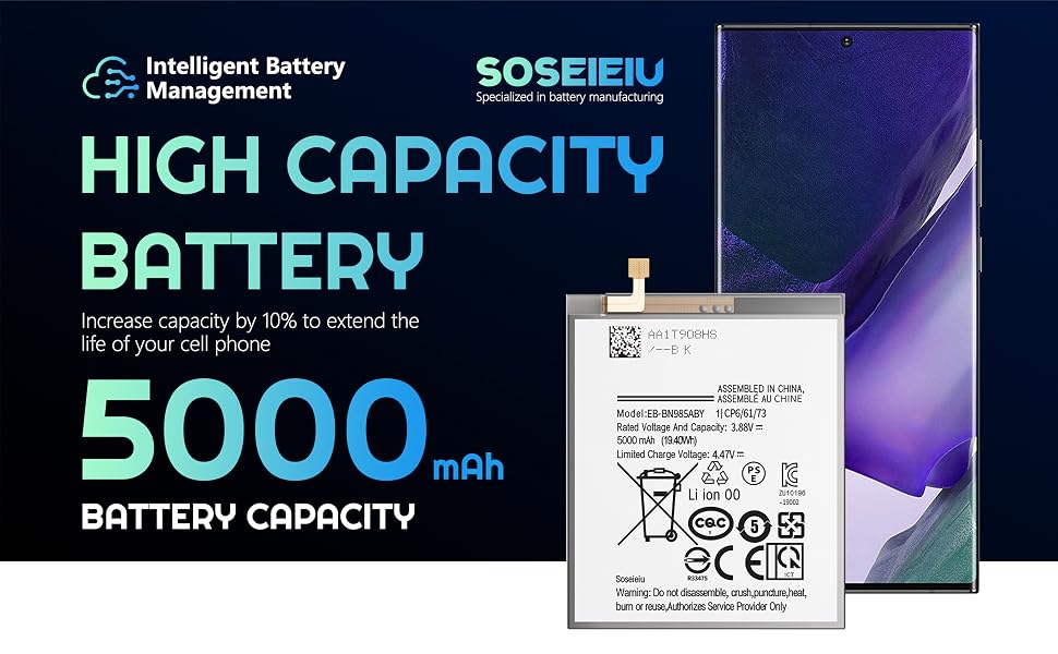 Note 20 Ultra Battery Replacement Battery for Samsung Galaxy Note 20 Ultra 5G SM-N985 N986 N986U
