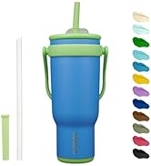 BJPKPK 40 OZ Insulated Travel Tumbler with Handle and Straw, Stainless Steel Water Bottle, Double...