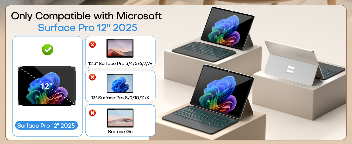 for Microsoft Surface Pro 12 inch 2025 Keyboard