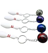 ZGLUZP 4 Pcs Multicolor Bowling Keychains, Sports Keychains Bowling Charms Purse Bag Charms Sport...