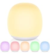 Tyute Night Light for Kids, Night Light for Baby Nursery, Color Changing&amp;Dimmable Touch Control E...