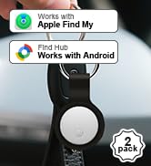 Air Tracker Tags-2 Pack [Apple MFi Certified] Works with Apple Find My/Find Hub (iOS and Android).