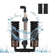 hygger Sponge Filter, Aquarium Filter Double Sponge Replaceable Media with 4 Biochemical Sponges ...